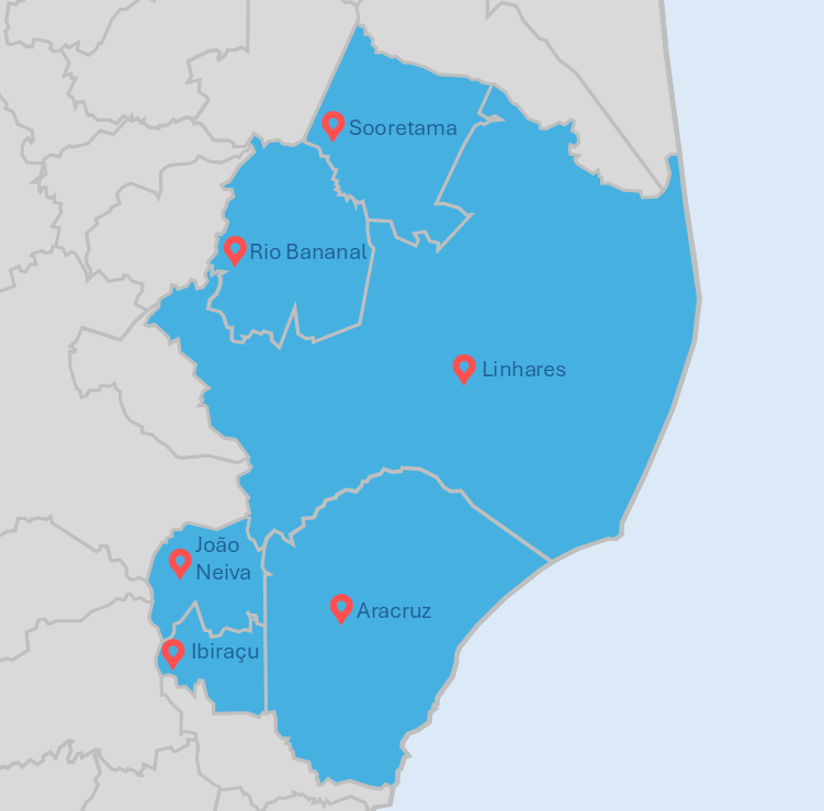 Mapa da micro região do rio doce